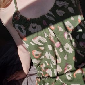 🌱Olive Green Cheetah Print Halter Top🌱